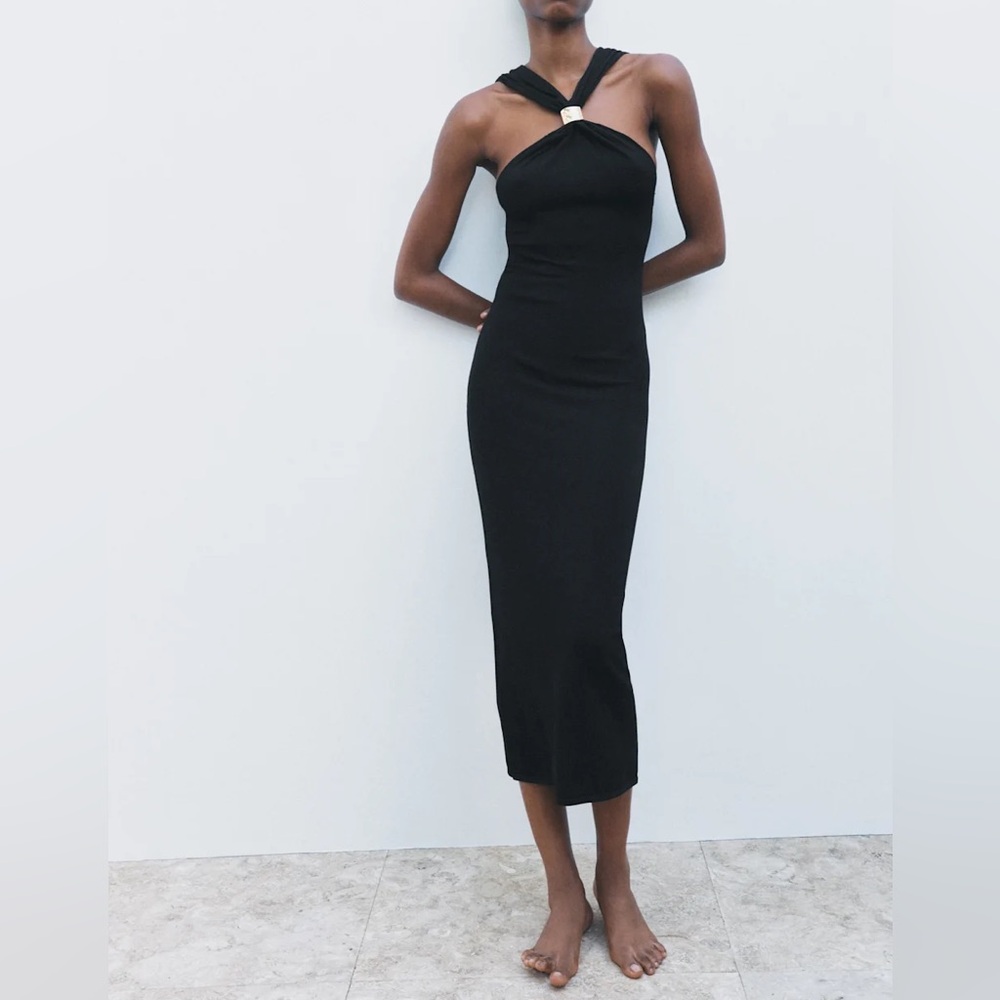 ZARA Halter Midi Dress